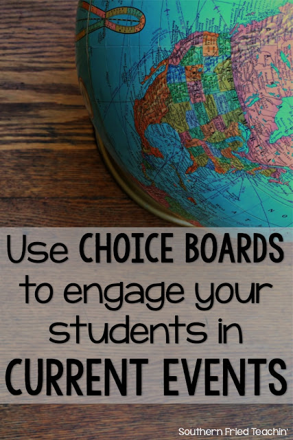Engage and challenge your students in current events by using choice boards with differentiated activities