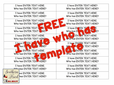 Teachers, your students will beg again and again to play this game....I Have Who Has! You can use it in any subject, and it is a quick and easy review. Click here for a FREE game template and a free math vocabulary game!