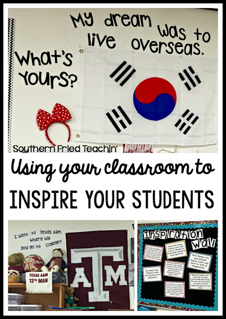 Do you want to inspire your students to go to college? To travel? To dream? Here are some simple ways to use your classroom to inspire your students to dream BIG!