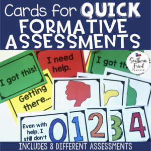 Formative assessments are essential in the classroom, and they should be quick, simple, and easy to implement. These quick formative assessment cards are super easy to use, perfect for assessing when you only have minutes or seconds, and very student friendly.