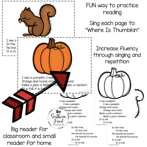 This Fall Early Reader is super unique to other readers...you not only read each page, you sing it to "Where Is Thumbkin?". Students love them! Also a FUN way to practice reading, increase fluency through singing and repetition, and improve vocabulary.