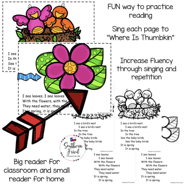 This Spring Early Reader is super unique to other readers...you not only read each page, you sing it to "Where Is Thumbkin?". Students love them! Also a FUN way to practice reading, increase fluency through singing and repetition, and improve vocabulary.
