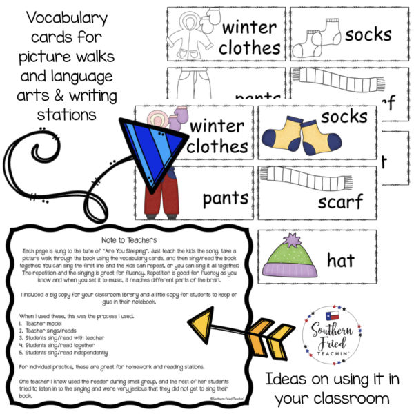 This Winter Clothes Early Reader is super unique to other readers...you not only read each page, you sing it to "Where Is Thumbkin?". Students love them! Also a FUN way to practice reading, increase fluency through singing and repetition, and improve vocabulary.