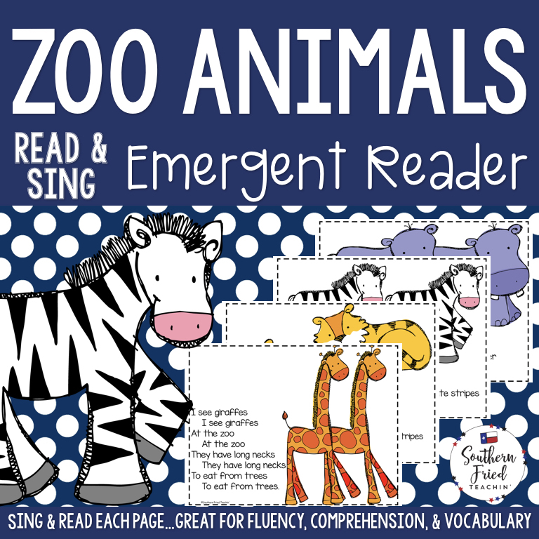Zoo Animals Shared Reading Read & Sing Early Reader - Southern Fried  Teachin'