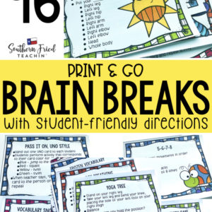This is a set of 96 FUN & ENGAGING Brain Breaks, which are perfect to refocus and reenergize your students during lessons. They are simple and fun quick movement cards with student-friendly directions. There is a huge variety so that your students will never get bored with them!