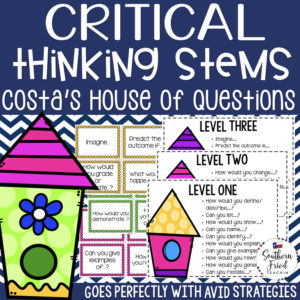 These Costa's House of Questions Critical Thinking Stems are the perfect way to get your students to think more critically. This works great with AVID strategies and works in all content and subject areas since it's the house is a great and simple visual for students.