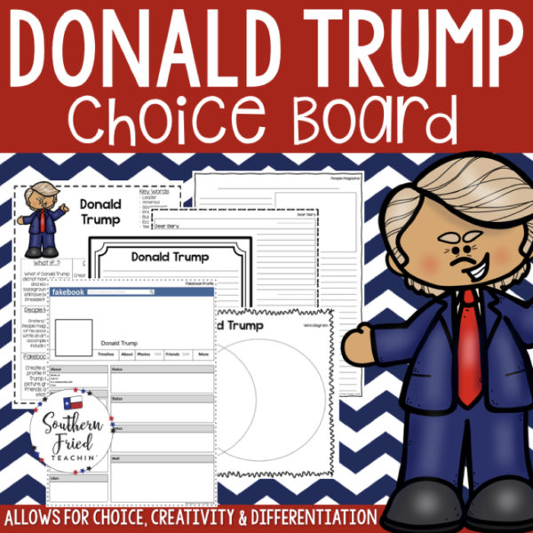 Make learning about presidents FUN! This choice board on Donald Trump brings student choice, creativity, and differentiation to your classroom, and your students will love it!
