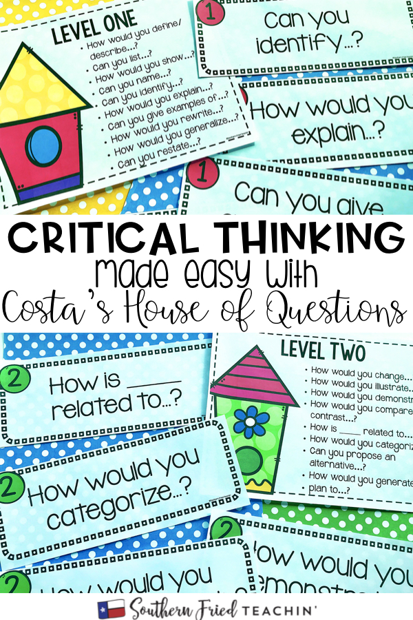 These Costa's House of Questions Critical Thinking Stems are the perfect way to get your students to think more critically. This works great with AVID strategies and works in all content and subject areas. The house is a great and simple visual for students.