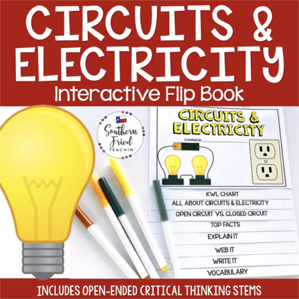 This engaging Circuits & Electricity Interactive Flip Book is an organized student resource that is load with critical thinking stems and questions which makes students really think. It can be used as a stand alone resource or for interactive notebooks. It can be used for so many things...note taking as a class, review, or even assessments. It is also great as a study tool for class and state assessments.