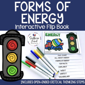This engaging Forms of Energy Interactive Flip Book is an organized student resource that is load with critical thinking stems and questions which makes students really think. It can be used as a stand alone resource or for interactive notebooks. It can be used for so many things...note taking as a class, review, or even assessments. It is also great as a study tool for class and state assessments.