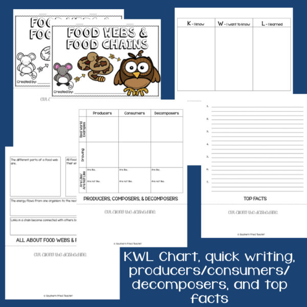 This engaging Food Chains & Food Webs Interactive Flip Book is an organized student resource that is load with critical thinking stems and questions which makes students really think. It can be used as a stand alone resource or for interactive notebooks. It can be used for so many things...note taking as a class, review, or even assessments. It is also great as a study tool for class and state assessments.