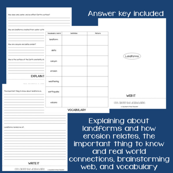 This engaging Landforms Interactive Flip Book is an organized student resource that is load with critical thinking stems and questions which makes students really think. It can be used as a stand alone resource or for interactive notebooks. It can be used for so many things...note taking as a class, review, or even assessments. It is also great as a study tool for class and state assessments.