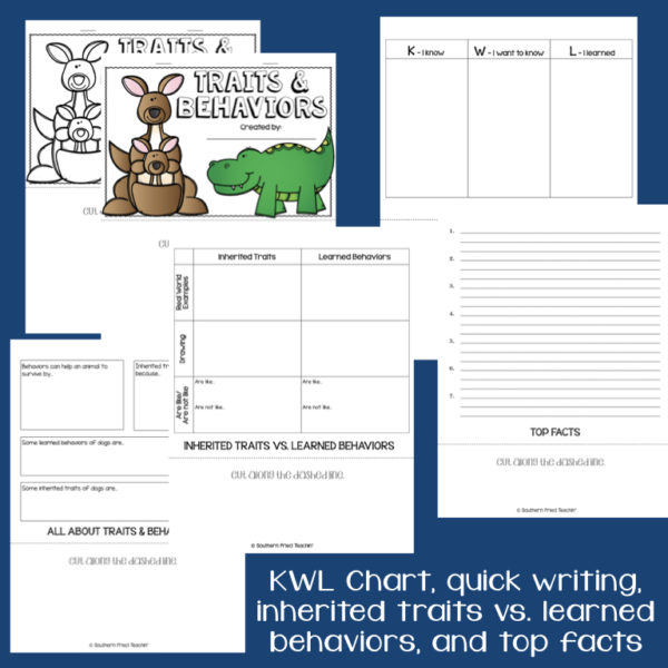 This engaging Inherited Traits & Learned Behaviors Interactive Flip Book is an organized student resource that is load with critical thinking stems and questions which makes students really think. It can be used as a stand alone resource or for interactive notebooks. It can be used for so many things...note taking as a class, review, or even assessments. It is also great as a study tool for class and state assessments.