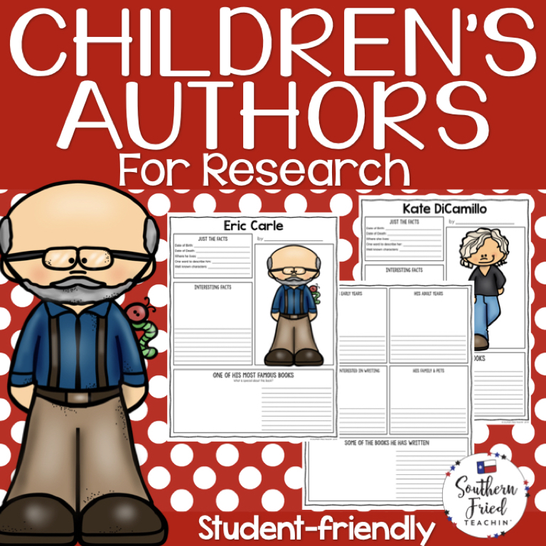 Childrens Authors Research Project Posters Southern Fried Teachin