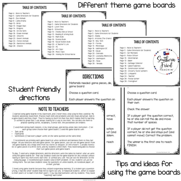These fun NO PREP seasons game boards are perfect to use with task cards, reviews, and worksheets! They make any activity fun and engaging!