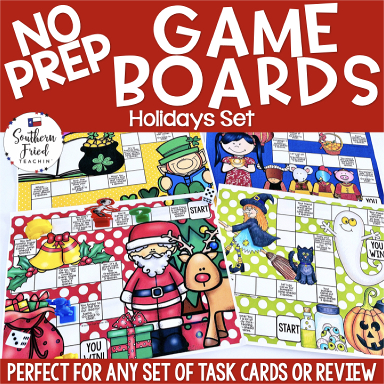 Fun NO PREP Game Boards - Holiday Theme - Southern Fried Teachin'