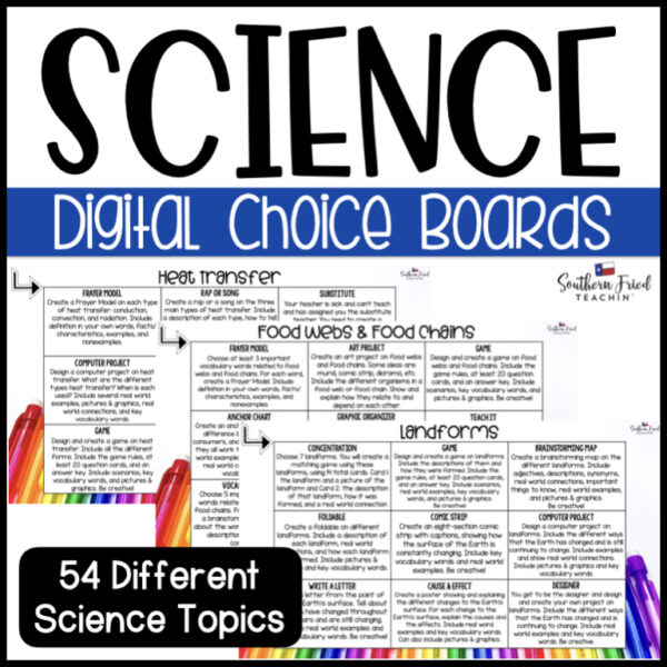 Are you looking for a way to bring differentiation, creativity, and student choice to your science curriculum? These Science Choice Boards are just what you're looking for! Your students will LOVE to be able to choose how they show what they've learned.