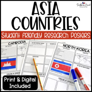 Student friendly research projects on countries in Asia